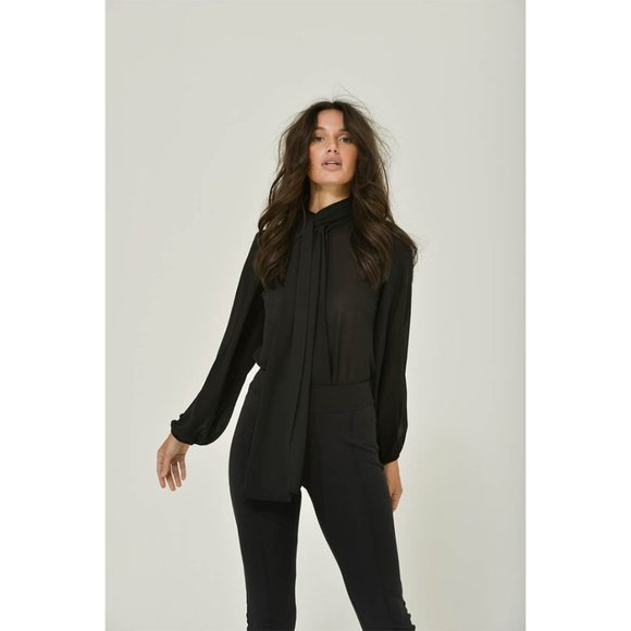 Pussybow Blouse | Long Sleeves | Semi-Sheer | NWT - Picture 3 of 8